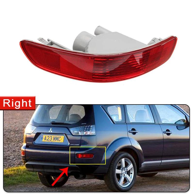 2x For Mitsubishi Outlander CW ZG ZH 2007~2012 Rear Tail Bumper Reflector Light Brake Signal Fog Lamps Red Lens Car Accessories