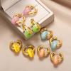 Colorful Opal Round Earrings for Women Stainless Steel Cat Eye Stone Drop Earring 2022 Trending Wedding Jewelry Christmas Gift