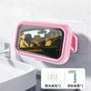 Telescopic Bathroom Phone Waterproof Storage Box Rotatable Touch Screen Adhesive Type No Punching Bathroom Shelf