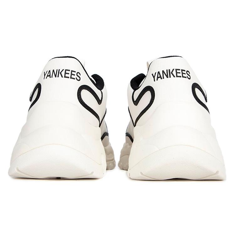 New MLB Big Ball Chunky Sneakers Unisex Low Top White/Black 3ASHCLS2N-50BKS