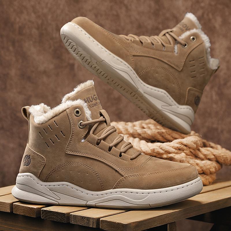 Vintersnøstøvler for menn Holder varmen Bomullssko Utendørs tursko Plysj Varm Høy ankelstøvler Joggesko