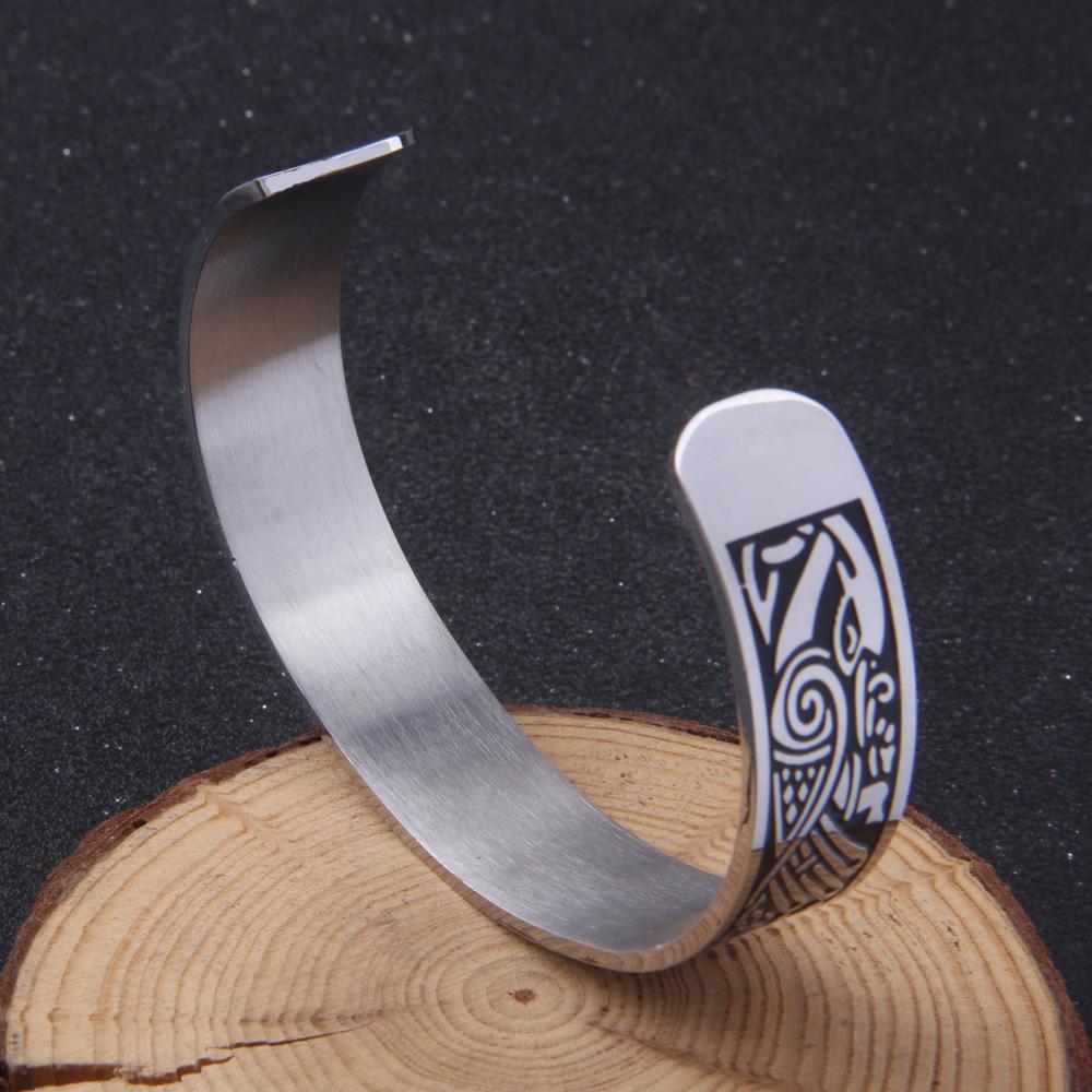 Adjustable Nordic  Silver Viking Bracelets Personality Bracelet Korean Version of Red Copper Open Bracelet