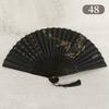 Chinese Japanese Silk Folding Fan Wooden Shank Classical Dance Fan High Quality Tassel Elegent Female Fan Home Decoration