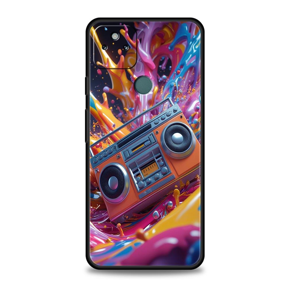 Retro Recording Device Phone Case Cover for Google Pixel 10 9 8 7 6 9A 8A 7A 6A Pro Shockproof Soft TPU 9 Pro XL Shell Capas Bag