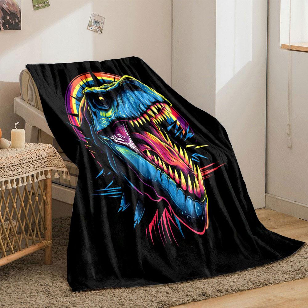 Neon Dinosaur Roar print blanket soft and cozy perfect for the living room bed sofa or a nap,gift