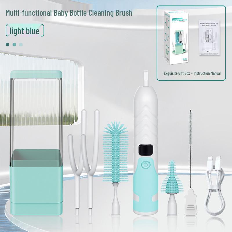 

Fully Automatic Baby Bottle Cleaning Brush with UV Sterilization & Drying Rack Includes Charging Cable