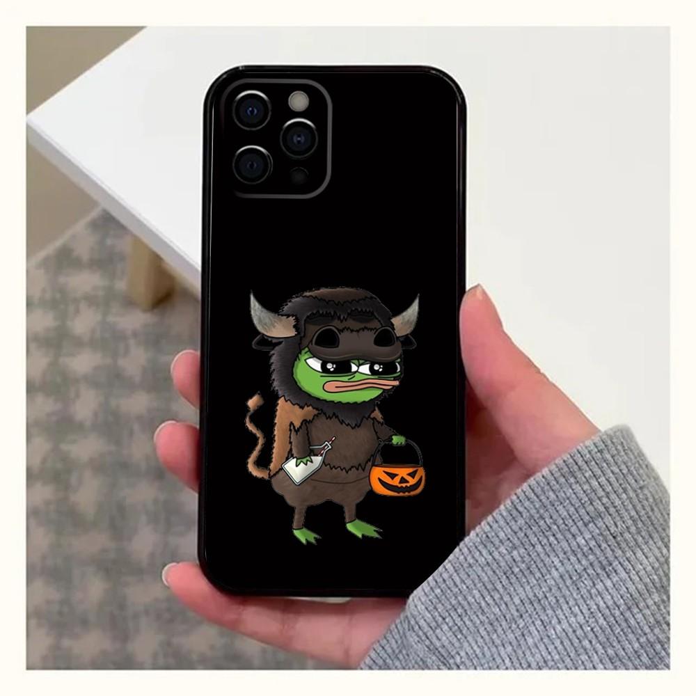 Sad Frog P-Pepe Funny Phone Case For iPhone 16,15,14,13,12,11,Pro,X,XS,Max,XR,Plus,Mini Soft Black Cover