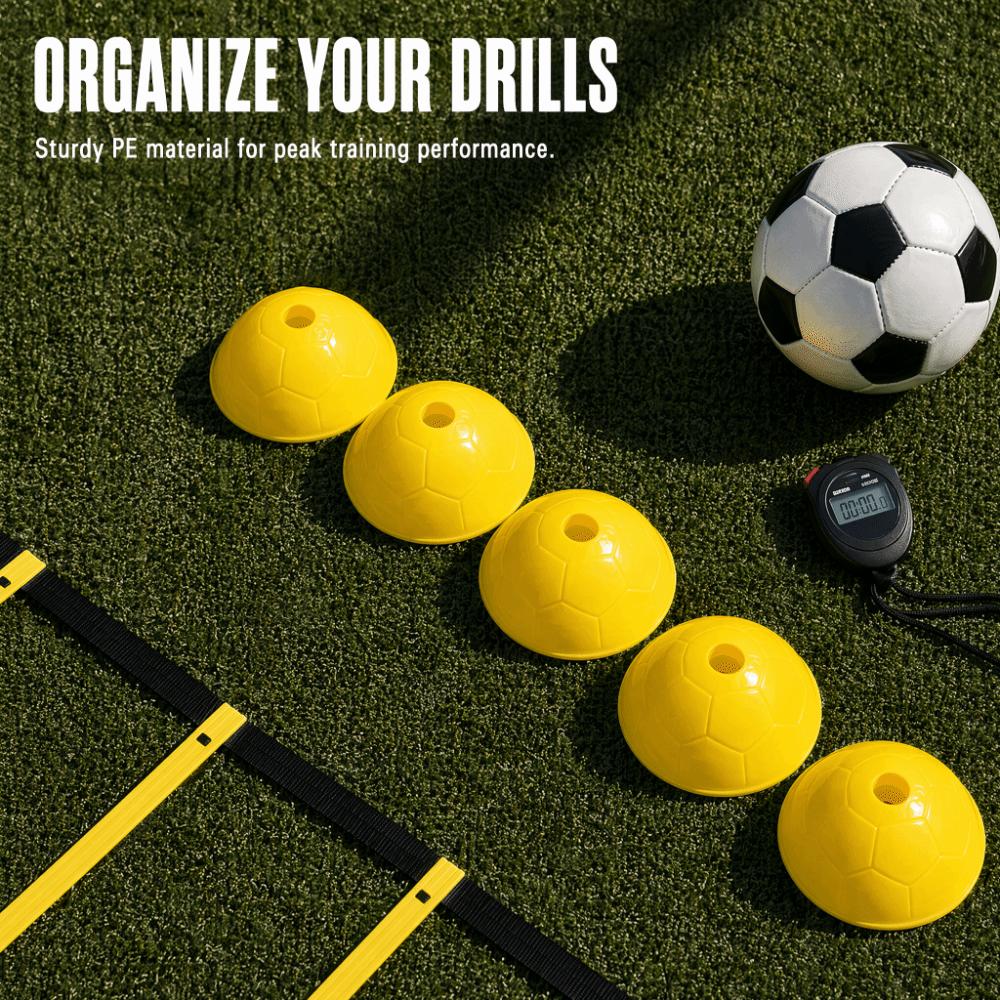 5PCS PE Soccer Marker Set Top Hole Sports Marker Discs Portable Agility Marker Set Outdoor Exercise