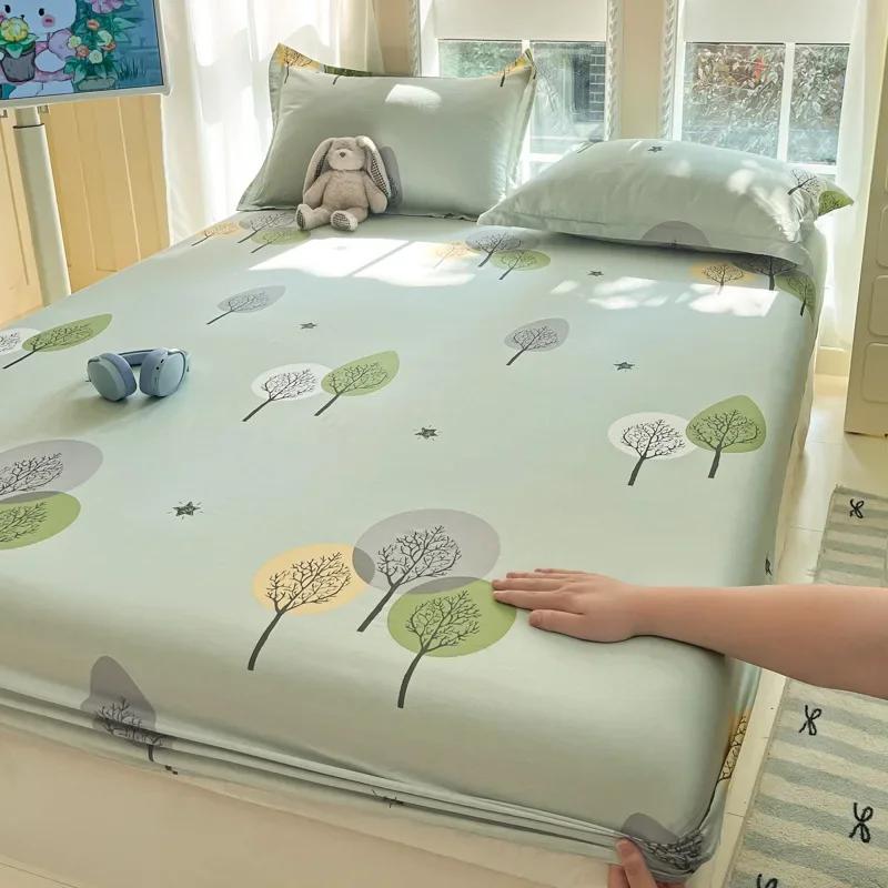 Pure cotton mattress single piece 100% cotton mattress protective cover non-slip and dust mattress protective cover cotton