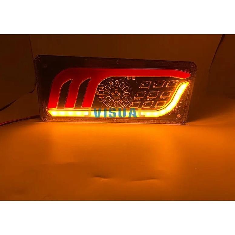 2PCS 12/24V LED Truck Tail Light Turn Signal Rear Brake Lights Reverse Signal Lamp Trailer Lorry Bus Caravan Camper Warning Lamp
