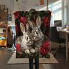 Rabbit and Flowers pattern Flannel Blanket, High quality Comfortable for All Seasons, Home Decor, Warmth and Comfort, Perfect for Gifts.