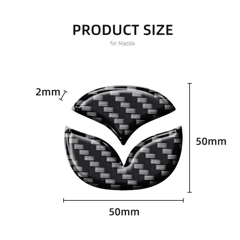 Carbon Fiber Car Steering Wheel Cover Logo Stickers Modified Auto Decorative Styling Decals for Mazda Axela ATENZA CX-5 CX-4