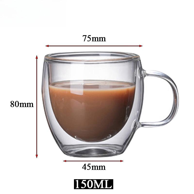 150-450ml Double Wall Glass Mug Resistant Tea Beer Mug Coffee Milk Lemon Juice Cup Drinkware Lover Coffee Cups Gift Creativity