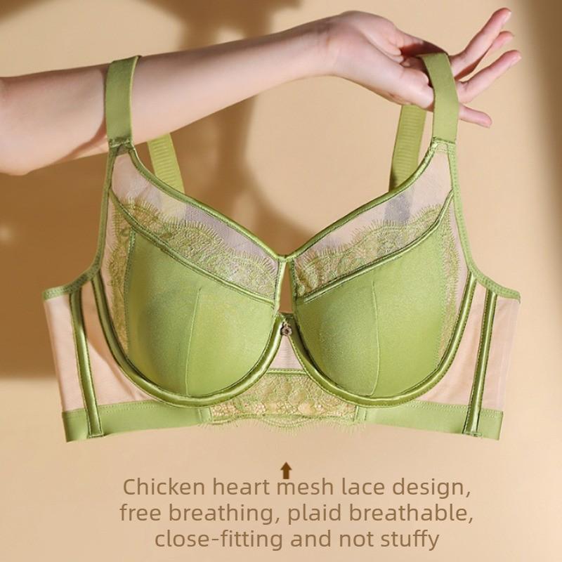 Große Brustgrößen-verstärkender glatter Spitzen-French-BH Atmungsaktive Hasenohrschale Dünne Unterwäsche
