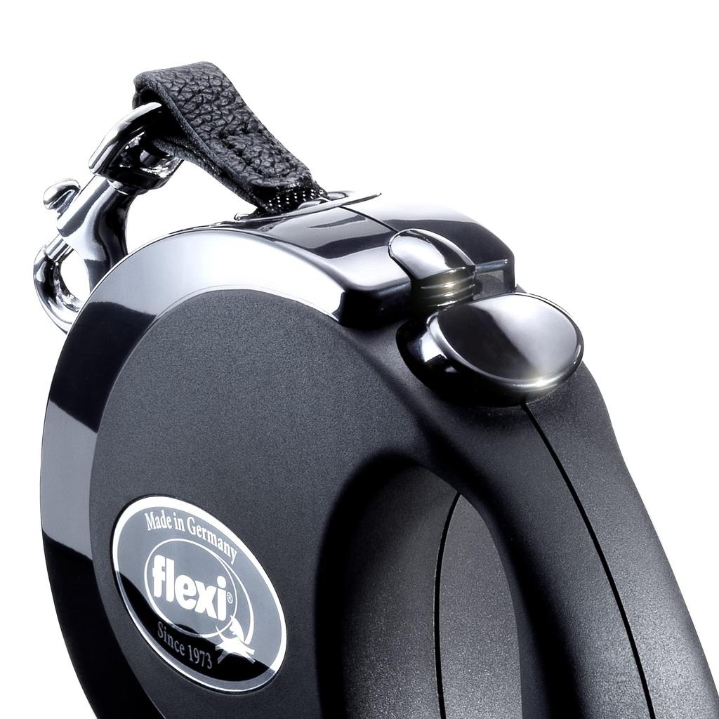 Flexi Ausziehleine, Band-Stil, Mittel (Unter 25 kg), 5m, Schwarz [Hundeleine], Offizielles Japanisches Produkt