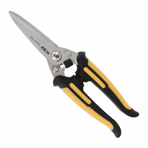 SK11 All-Purpose Scissors, All Stainless Steel, Long, Approximately 200mm Long, SMS-AS200L, Spring-Loaded Handle