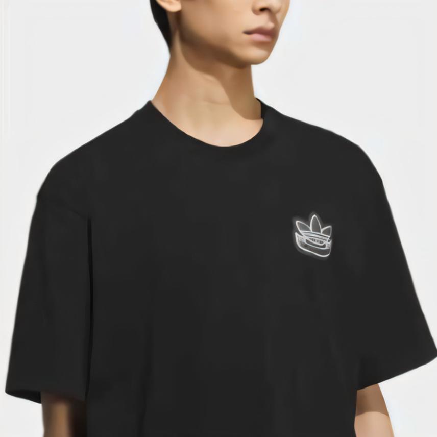 

Adidas Originals Trefoil Series Comfortable Soft Fashionable Versatile Short Sleeve T-Shirt Unisex Tops Black KC3107 XS