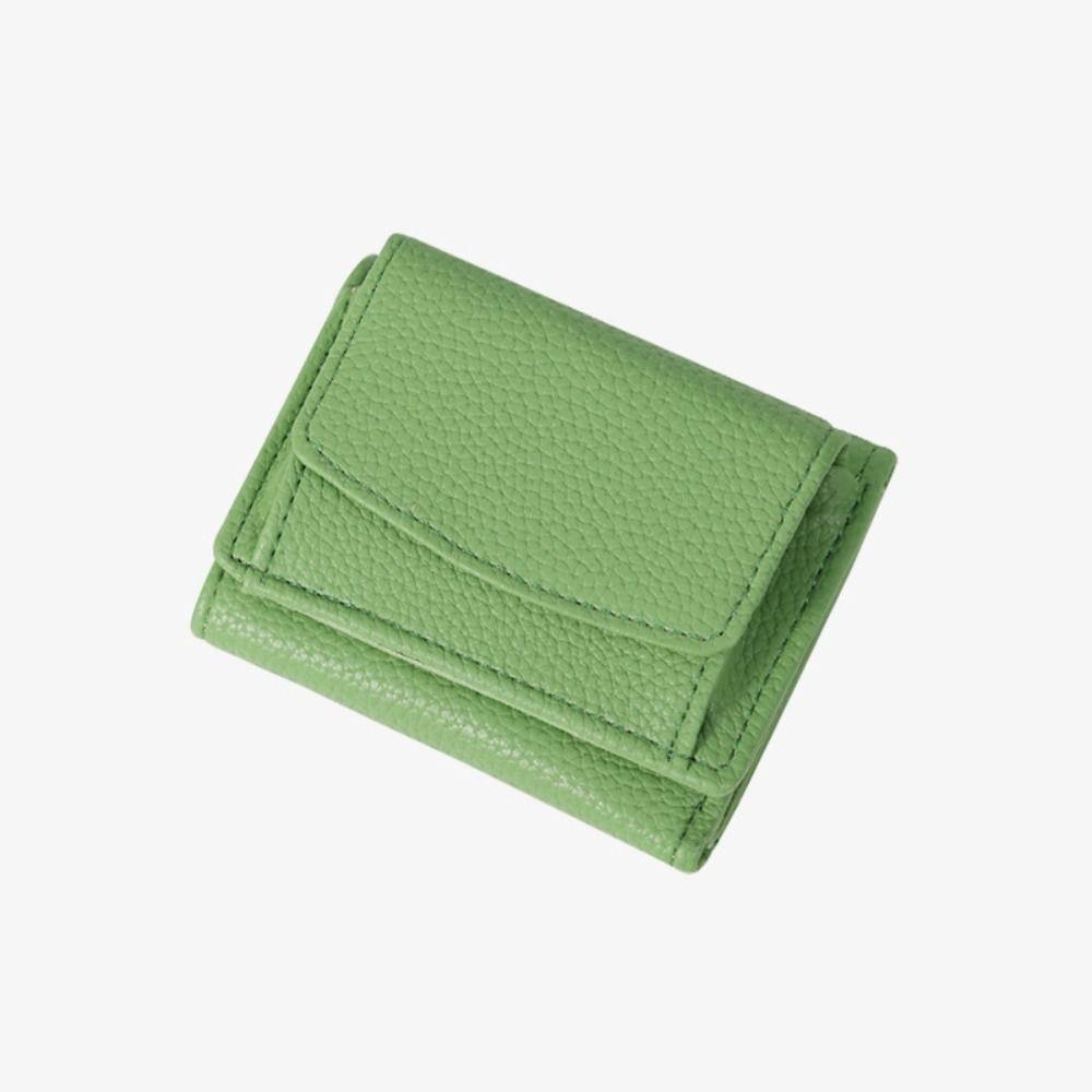 New PU Leather Leather Wallet Coin Purse Short Wallet Folding Mini Wallet with Cash Slot Simple Small Purse for Women