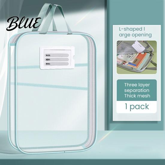 Organizzatore Documenti Leggero Busta con Zip in Rete Borsa per Documenti Formato A4 Letter 3 Scomparti Trasparente