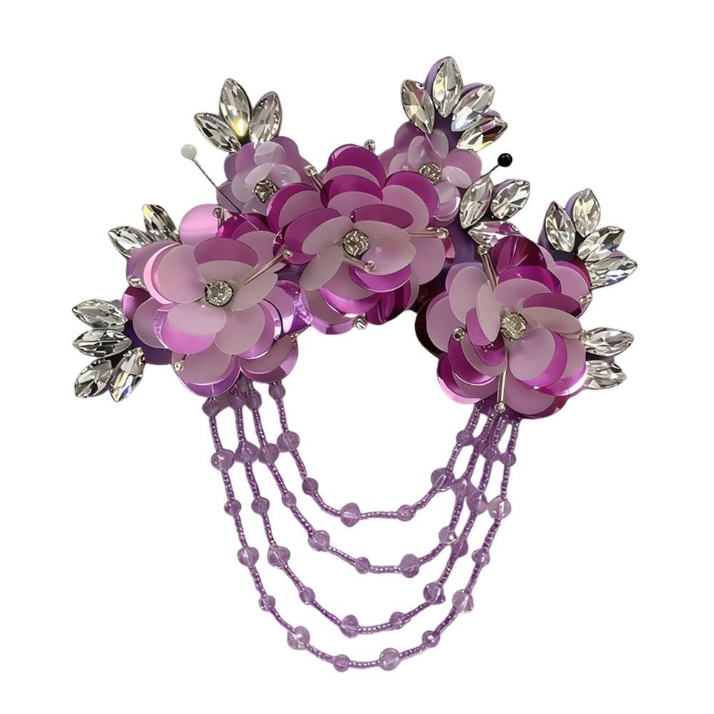 

Rhinestones Handmade Nail Beads Beads Embroidery Flower Cloth Stickers Diamond Decal Hot Fix Hanging Tassels Wedding Dresses світло-фіолетового кольору