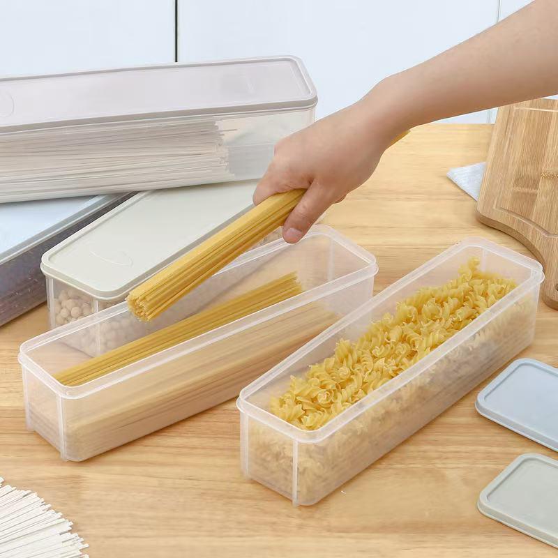 Rectangular Food-Grade Noodle Storage Box with Lid, Sealed Fresh-Keeping for Multi-Grain and Refrigerator Use