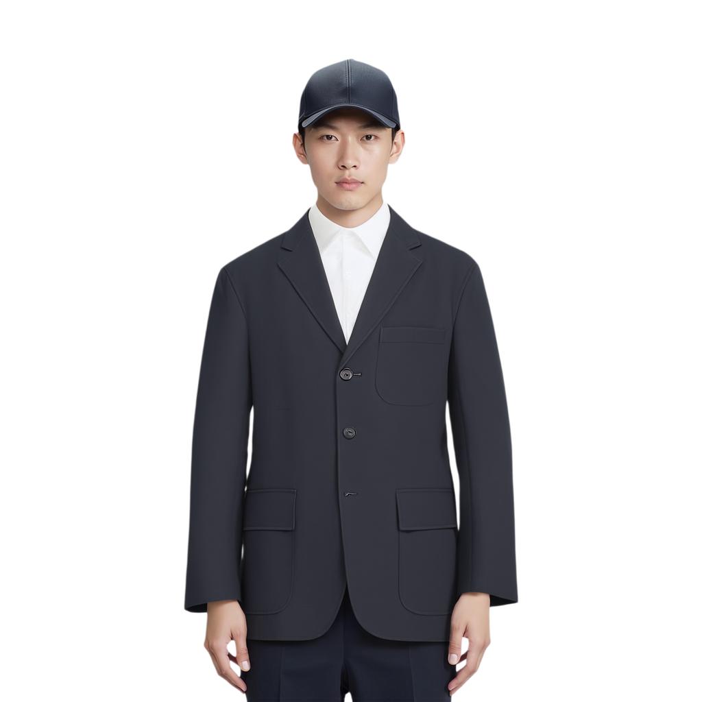 Uniqlo X Jil Sander Collaboration Wool Blend Solid Suit Men suit Dark-Gray 440443-08