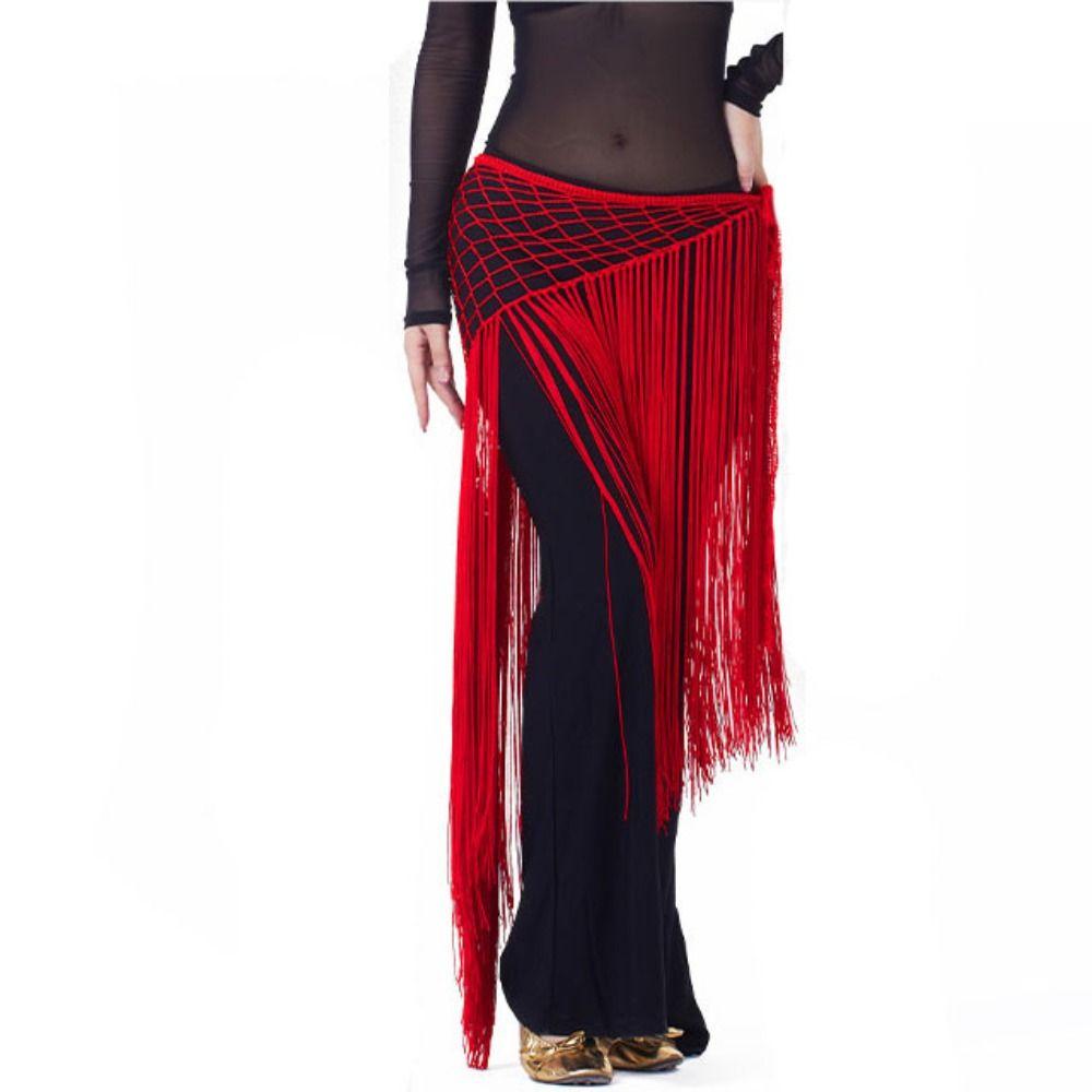 Hollow Dancing Waist Belt Long Tassel Belly Dance Waistband Sequin Waist Chain Dancer Accessories