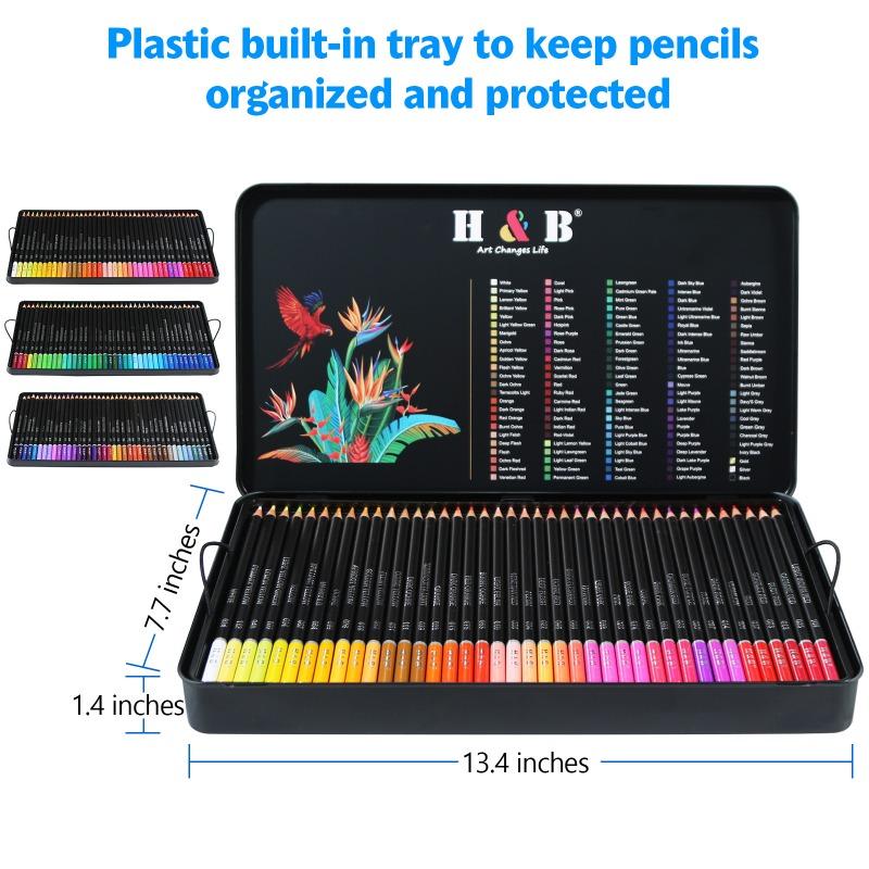 Oil Colored Pencil Set of 72/120,Iron Box Packaging Rich & Vibrant Colors,Blendable, Perfect for Beginner &Advanced Artists
