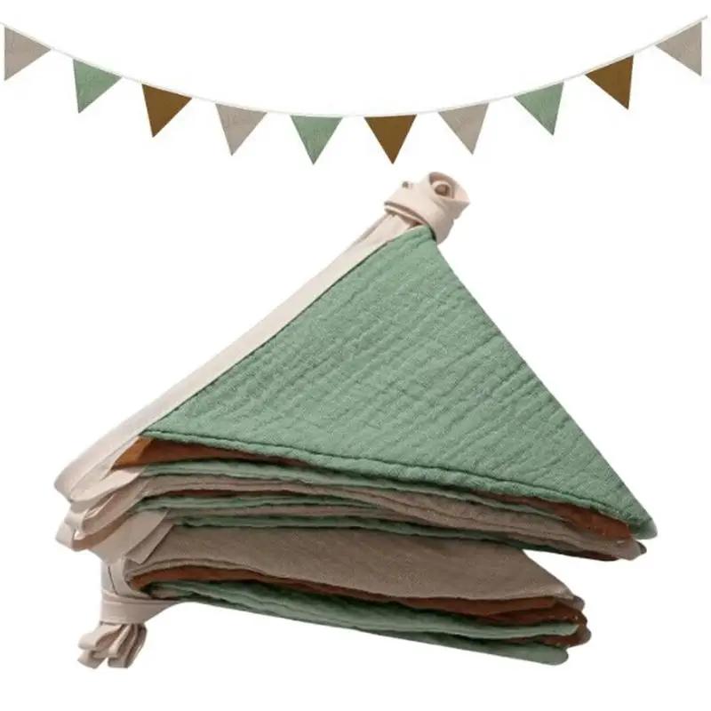 Wimpelkette Banner Flaggen Kinderzimmer Wimpelkette Banner Flaggen Waschbare Baumwolle Stoff Dreieck Wimpel Girlanden für Wohnzimmer und Schlafzimmer