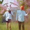 3D Paper Model Wearable Mask Rabbit Animal Cosplay DIY Papercraft Origami Headgear Christmas Halloween Prom Party Girls Gift