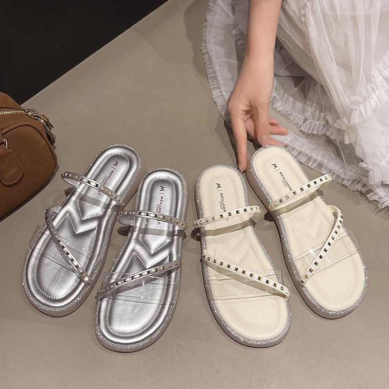 Fashion Summer Butterfly-knot Women Flats Slippers Fashion Open Toe Shoes Ladies Casual Beach Vacation Slides