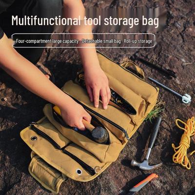 Portable Multi-functional Camping Tool Bag - Foldable Survival Tent Peg Storage Bag