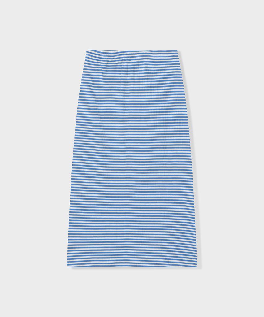 Geulleondeun Stripe Logo Skirt (Blue)