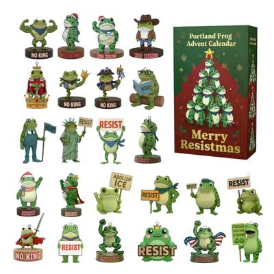 Calendrier de l'Avent Compte à Rebours de 24 Jours Joyeux Noël Calendrier de l'Avent Grenouille Améliorateur d'Ambiance Festive Décoration de Maison Saisonnière