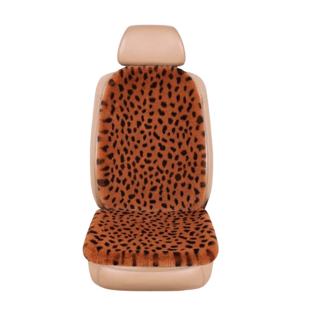 Rabbit Fur Rabbit Fur Car Pad Non-slip Plush Seat Cushion Leopard Print Seat Cover Cushion Front