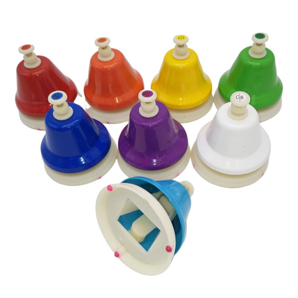 8 Note Hand Bell Children Toy Music Rainbow Percussion Instrument Set Beginner Educational Toy Gift