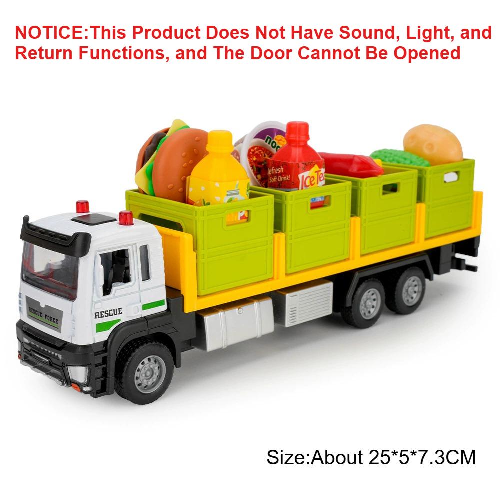 

1:32 Scale Fruit and Vegetable Cart Muck Transport Car Model Toy Alloy Body Rubber Tires Vehicle Models Kids Birthday Presents