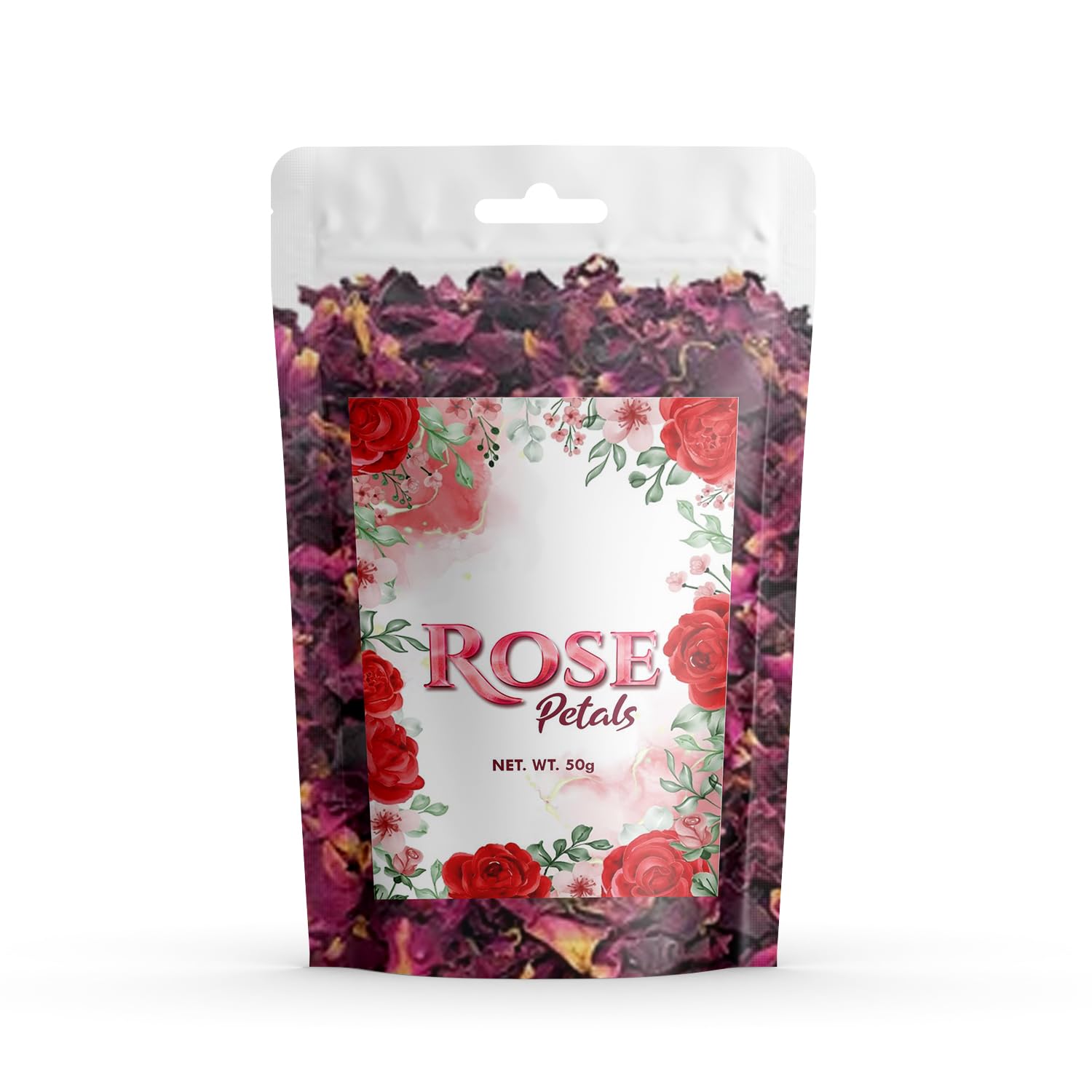 

HARIBAS Organic Dried Rose Petals Leaf | 50 Gram | Gulab Patti, 100% Organic Edible Product | Natural Colors, Decoration for Jam, Food, Sweets, C