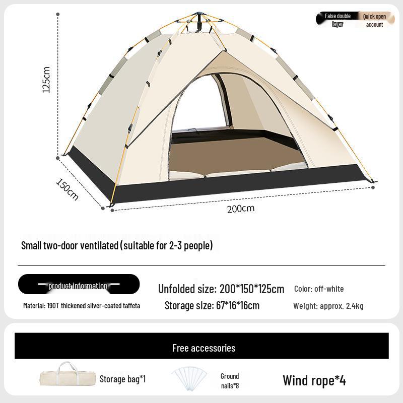 Automatic Foldable Camping Tent - Portable, Thickened, Rainproof & Sun-Protected for Outdoor & Indoor Use Tent Only