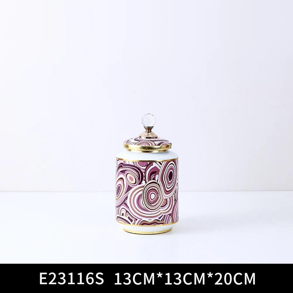 Nordic Light Luxury Ceramic Storage Jar Decoration Living Room Dried Flower Flower Arrangement Accessories Home Decoration Vase