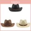 Westlicher Cowboy-Strohhut Sonnenschutz Breiter Rand Geschenk für Männer und Frauen