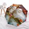 Muster mit zwei persischen Katzen, automatischer Klappschirm, tragbares und faltbares Design, 8 Schirmstäbe, ein Weihnachts- oder Geburtstagsgeschenk.