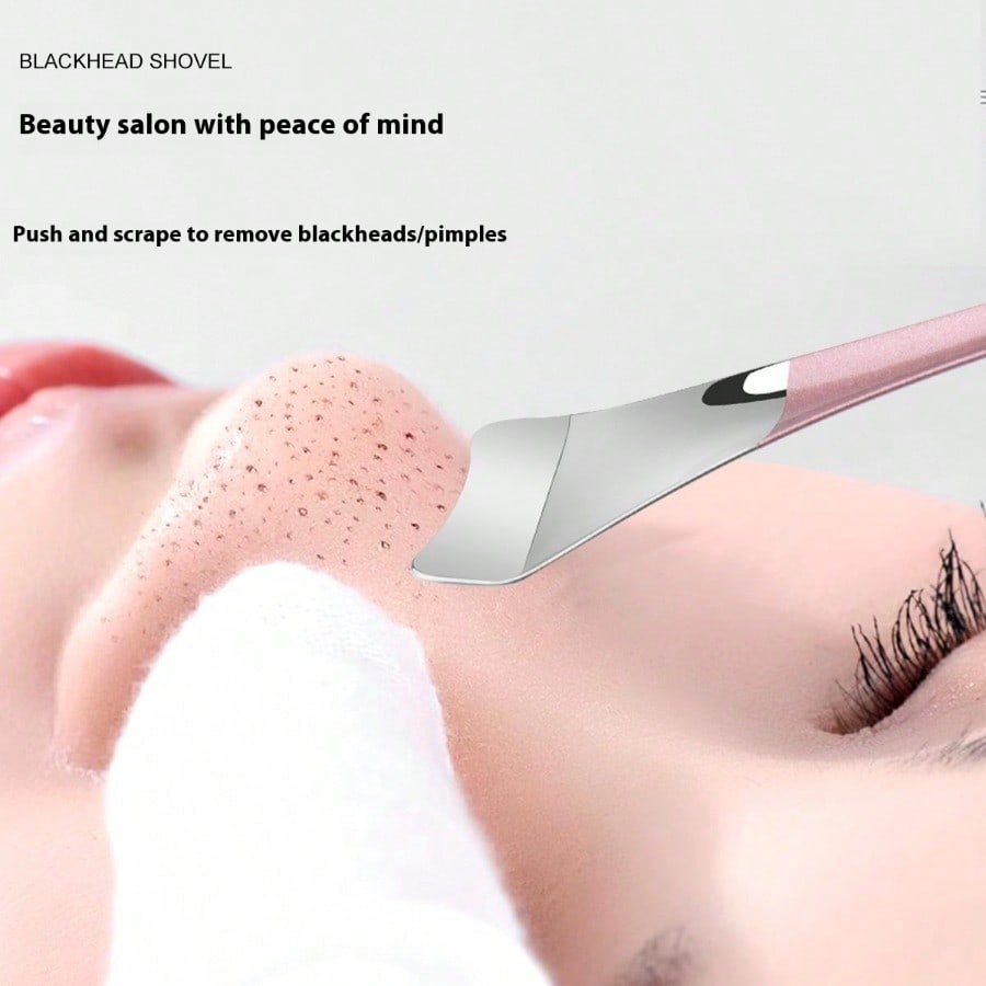 1Pc Blackhead Shovel Cleaning Artifact Nose Blackhead Removal Acne Scraping Needle Manual Blackhead Extrusion Tool Special Shovel Hair Follicle