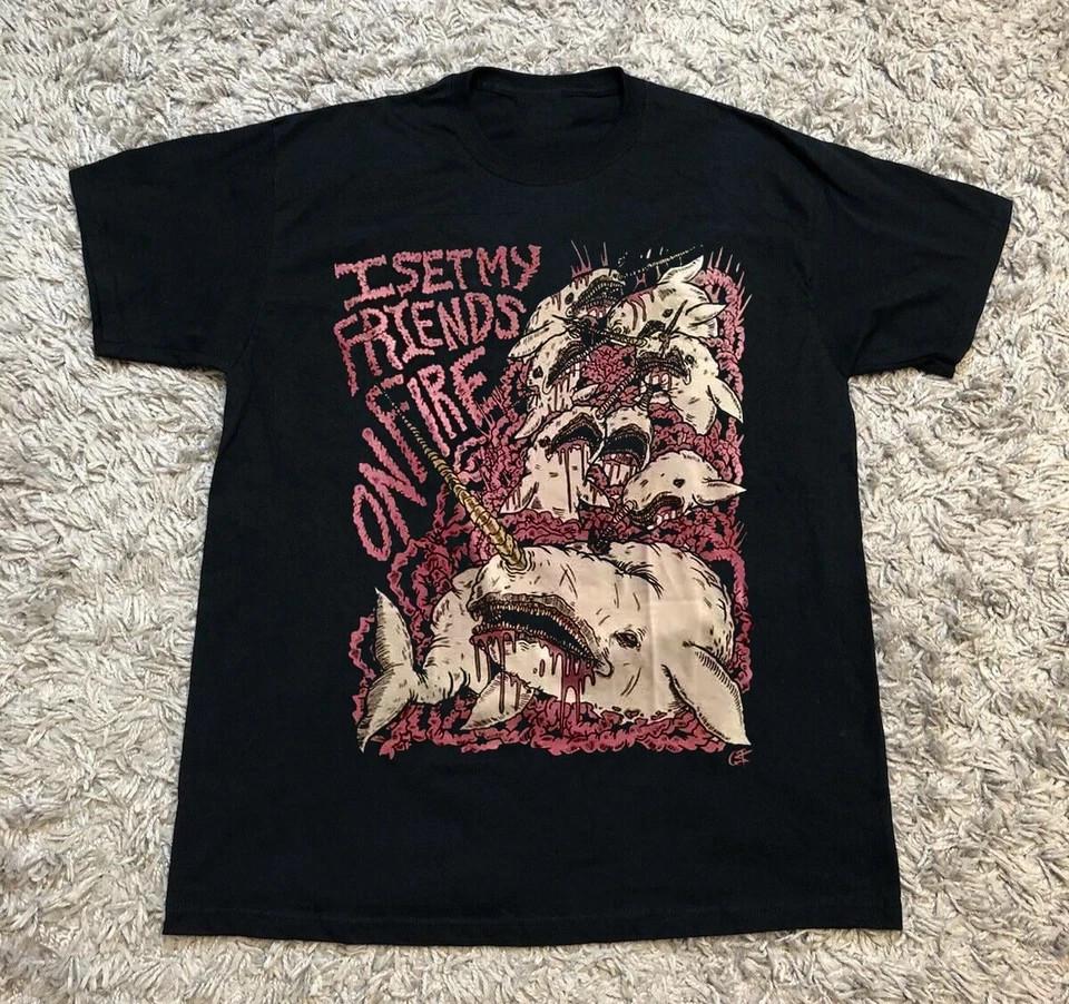 I Set My Friends On Fire Narwhals T-shirt Unisex Short Sleeve S-5Xl Shirt Hot Unisex T-Shirt S