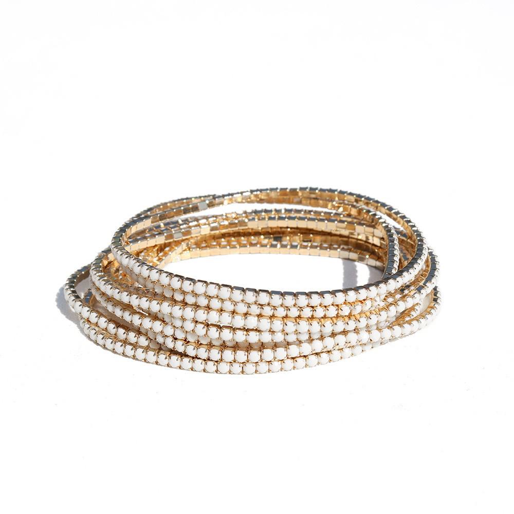 European & American Style Colorful Zircon Diamond Elastic Tennis Bracelet