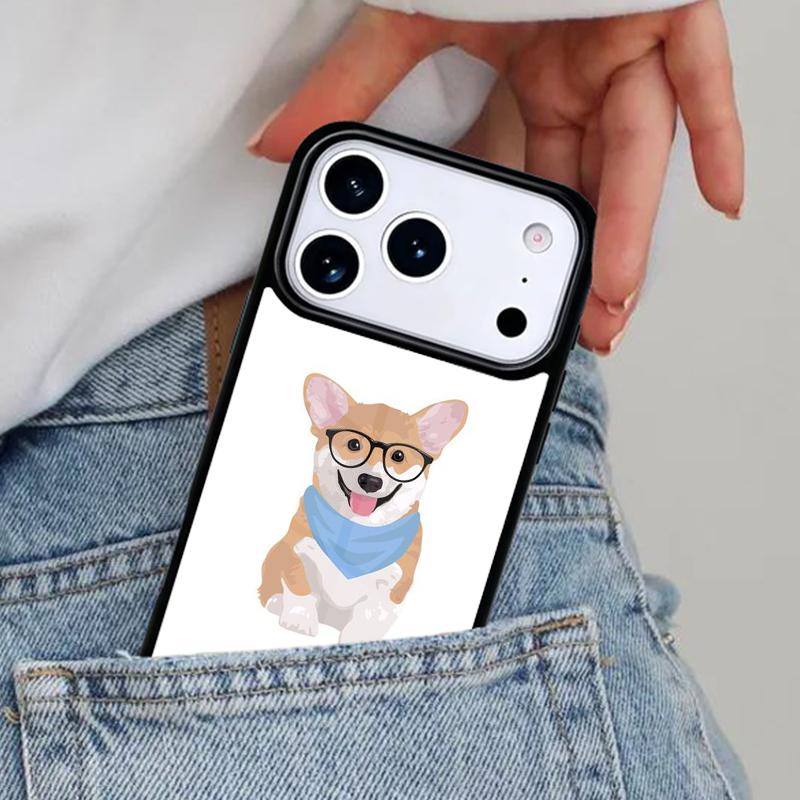 Cartoon Corgi Dog soft Phone Case for iPhone 16e 15 14 13 12 17 Pro Max Plus Air 17pro Cover Coque