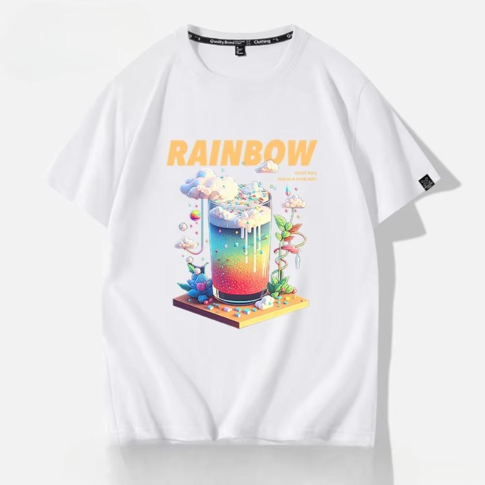 Letní móda Retro pánská anglická písmena těžké váhy 100% bavlna s kulatým výstřihem s potiskem Vysoce kvalitní neformální tričko Fitness Street