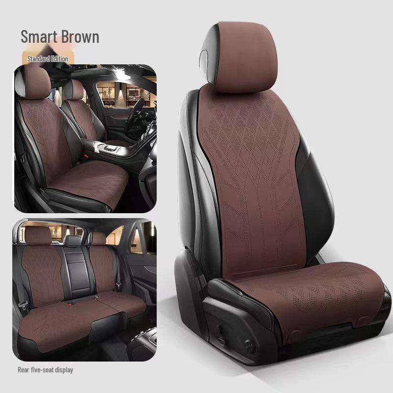 Universal Breathable Suede Car Seat Cushion - Four Seasons Perforated Comfort Cover