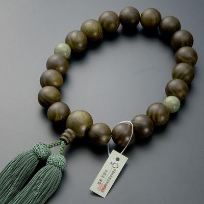 Altar Shop Takita Kyoto Prayer Beads for Green Sandalwood of 2 Tendokuzan 18 Pure Silk Headed Bead Bag Can Be Used by All Certificate Included