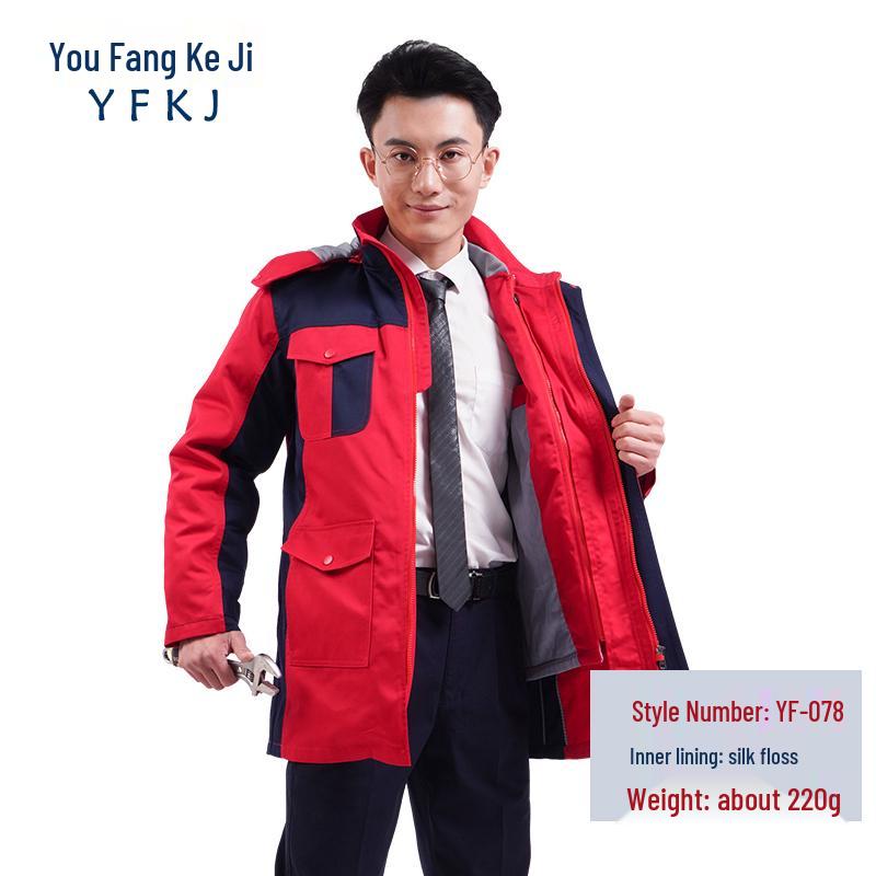 

Men s Mid-Length Winter Cotton Work Jacket with Removable Lining and Cold Protection 4XL